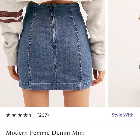 Free People Femme Denim Mini Skirt - Picture 2 of 3